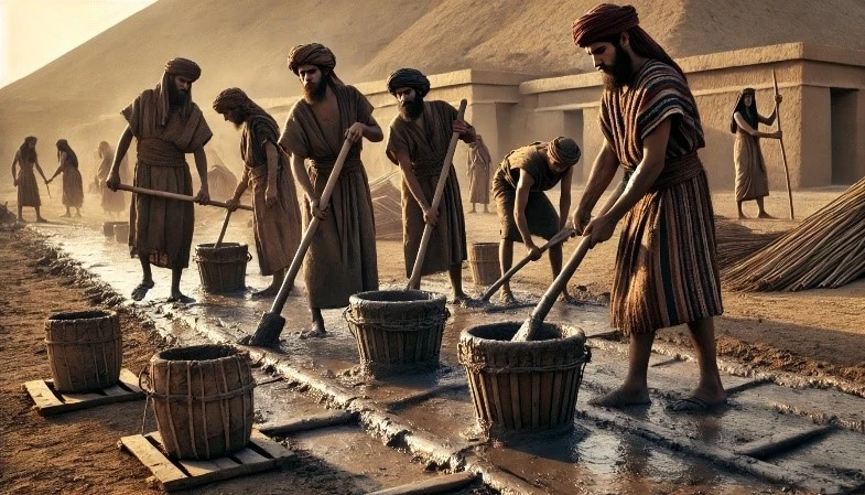 Ilustração de mesopotâmicos usando petróleo